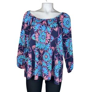 Tori Richard Honolulu Women’s XS Scoop Neck Cordoba Floral Printed Blouse Top